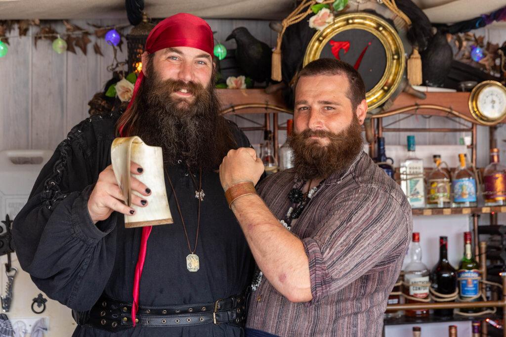 Two barmen dressed as pirates at the Weston-super-Mare Sea Shanty Festival