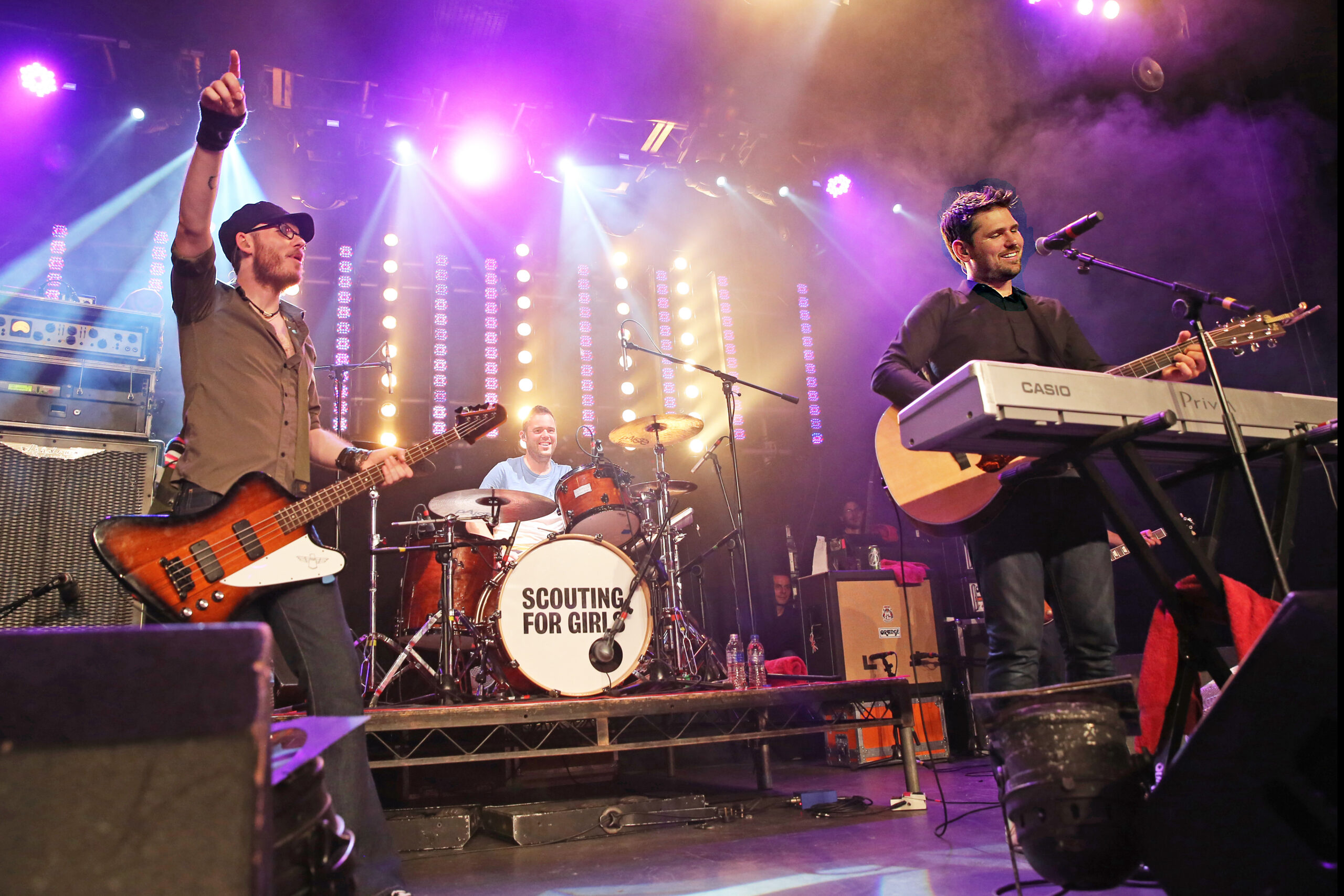 Pop band Scouting for Girls performing on stage