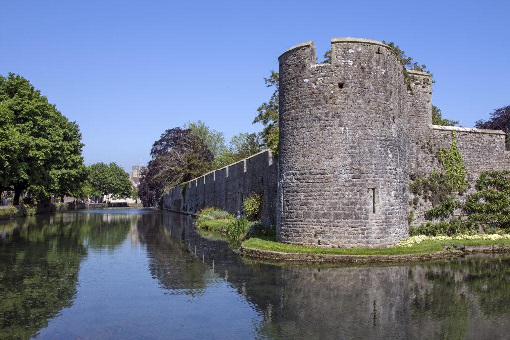 The moat around Bishop's Palace, Wells