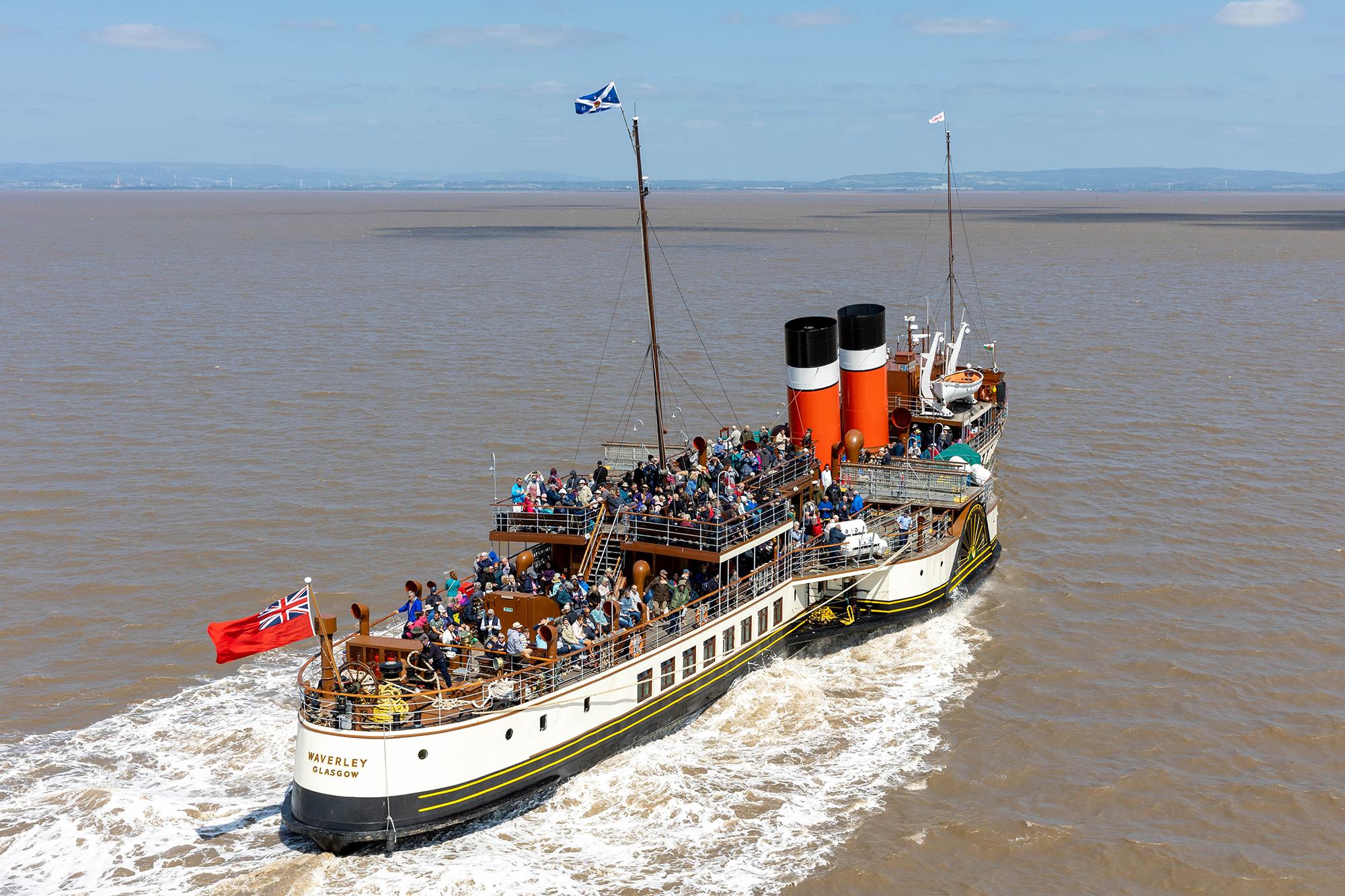 The Waverley paddle steamer - the world's last sea-going paddle steamer - at sea