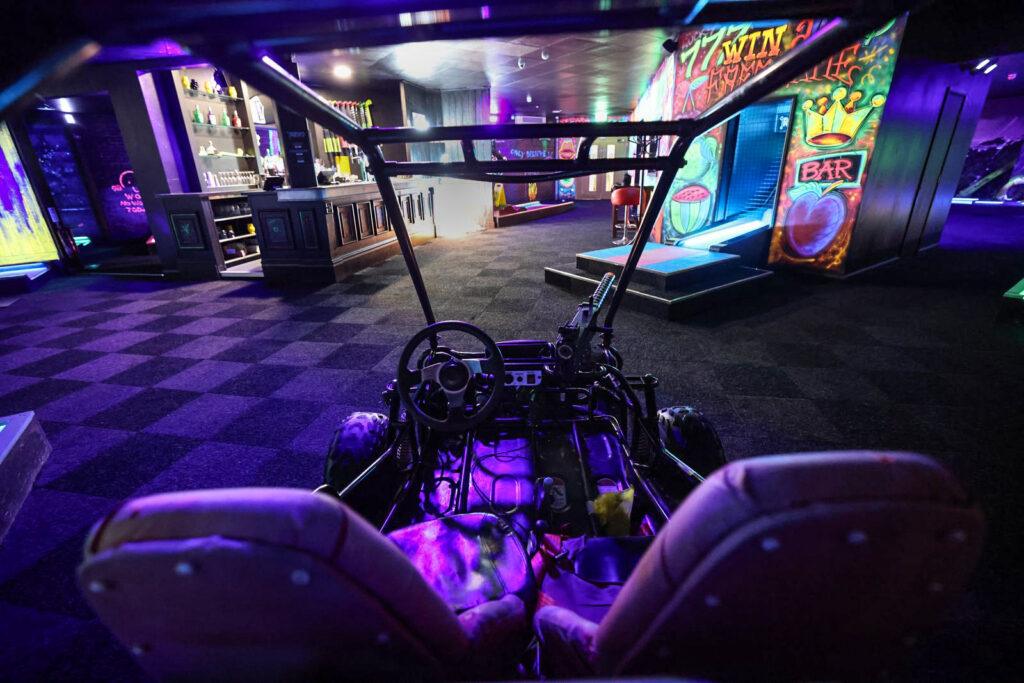 Inside Revo Glow golf centre at Weston-super-Mare