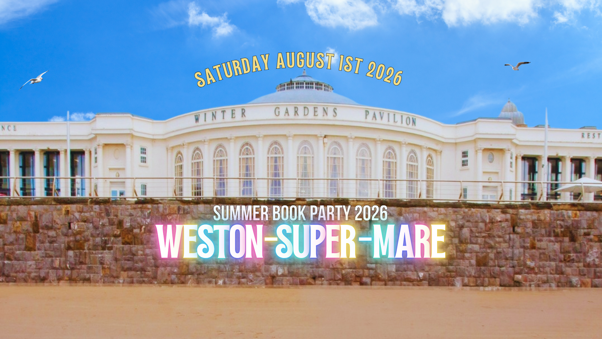 A wide view of the front of the Winter Gardens in Weston