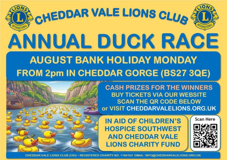 Cheddar Vale lions club. Annual duck race